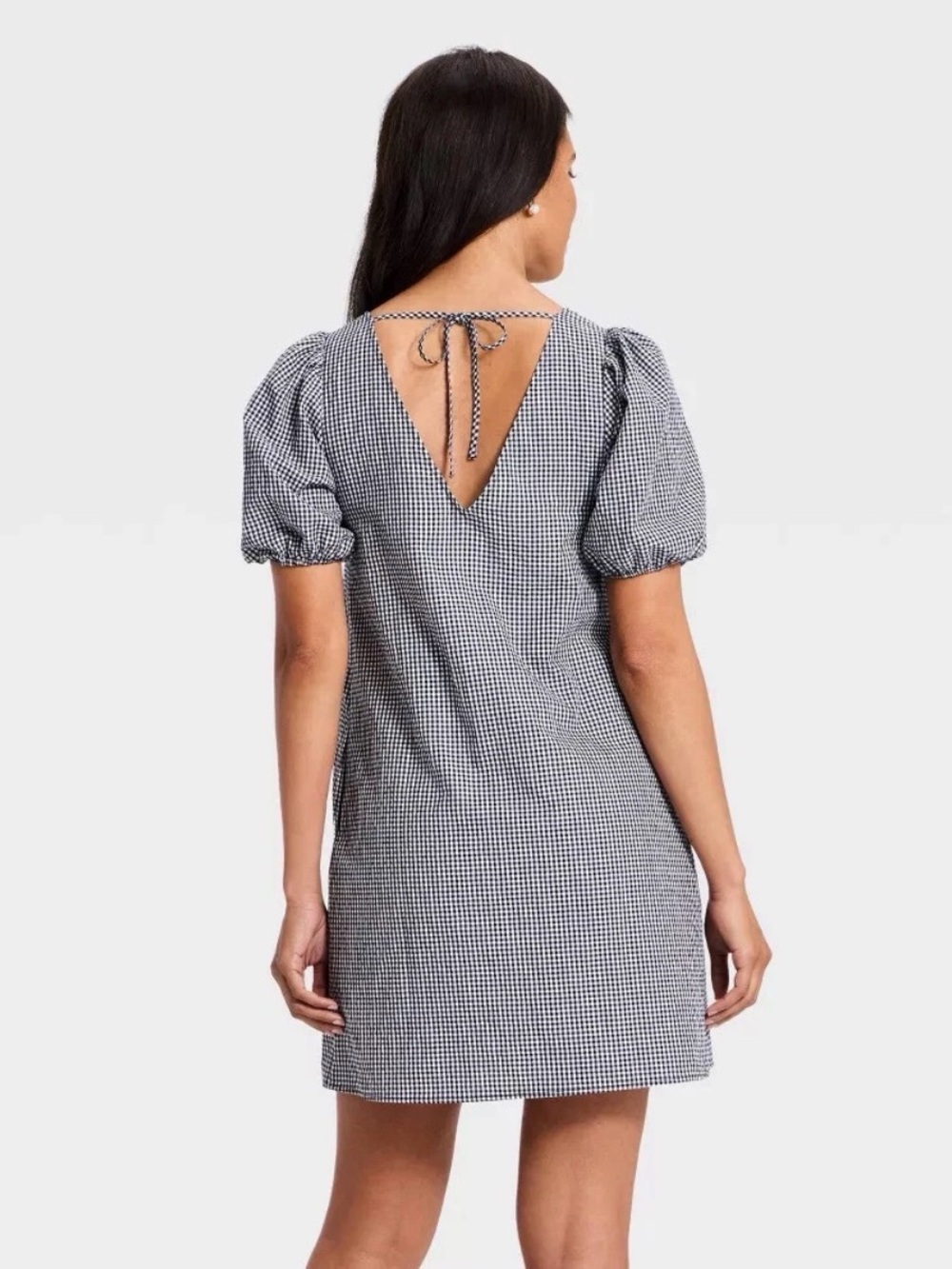 a new day Black & White Gingham V-Neck Midi Dress - Picture 2 of 9